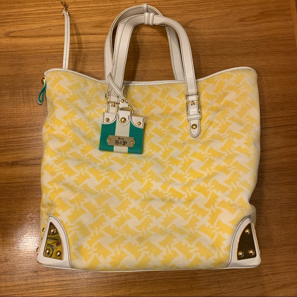 Juicy Couture Large tote Bag  - yellow valour houndstooth, very rare